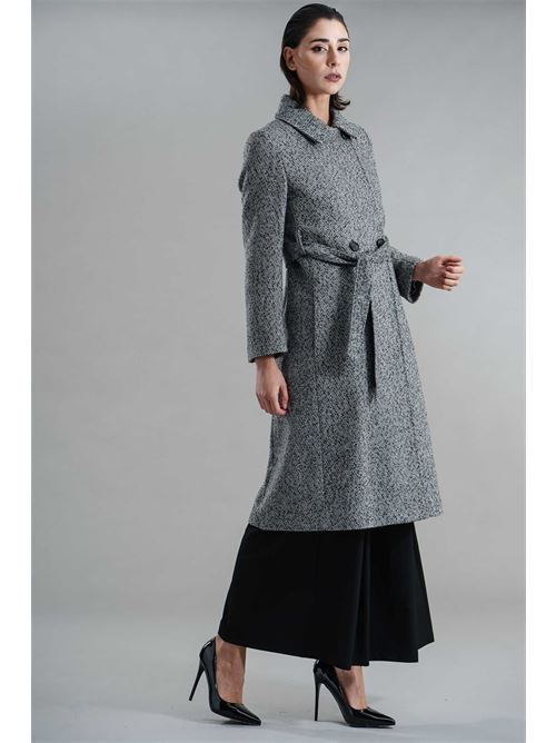 Cappotto in misto lana elmas phil | 050457BIANCO/NERO
